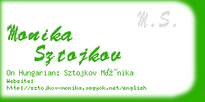 monika sztojkov business card